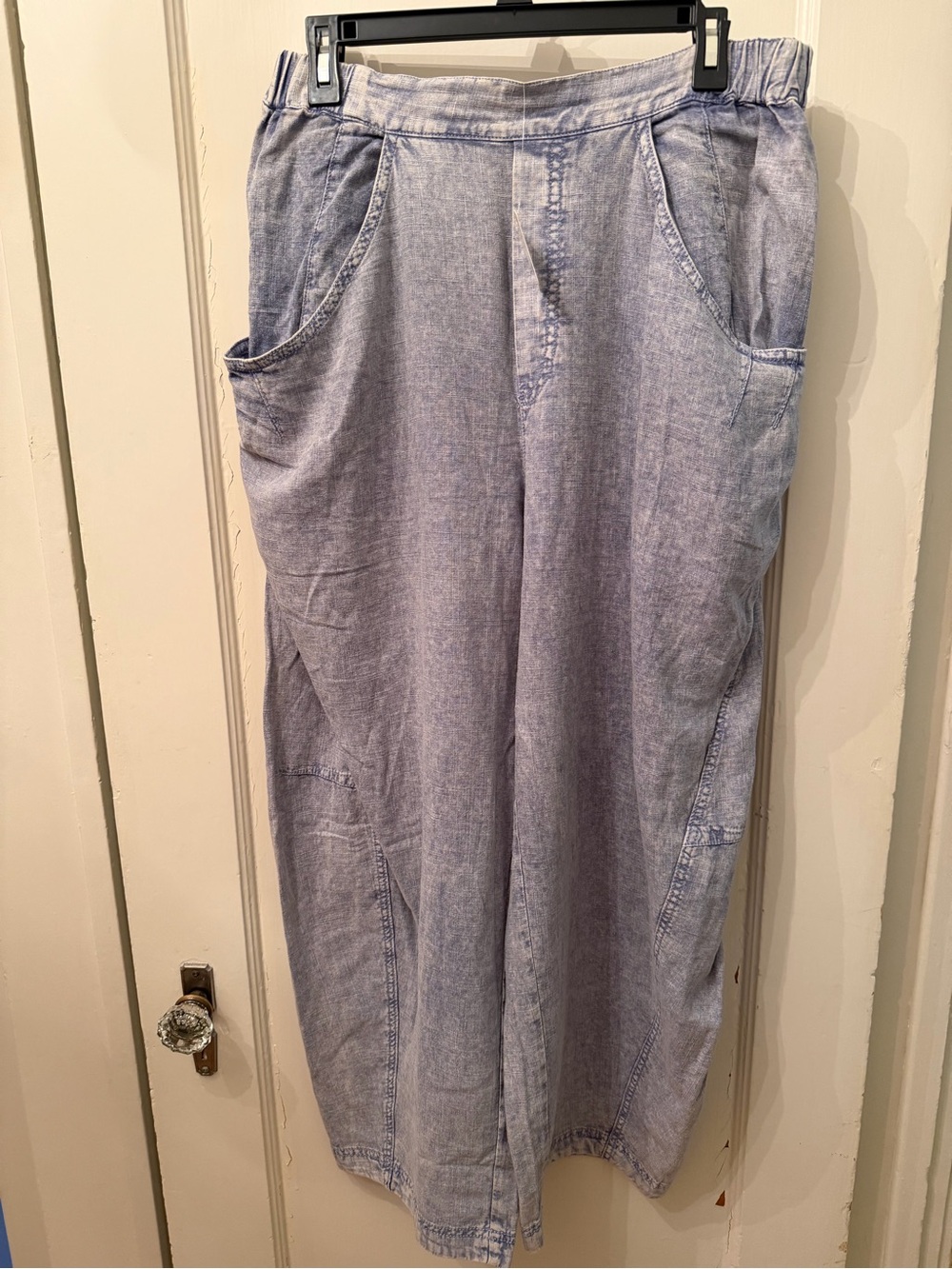 NWT Free People High-Road Pull On Barrel Pant in Chambray Sky Sold Out Online - Picture 2 of 4